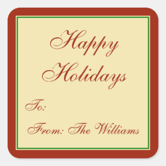 Stickers étiquette cadeau de Noël personnalisé rou