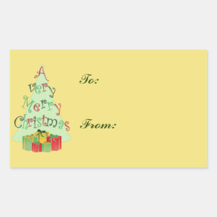 Stickers étiquette cadeau de Noël Tree