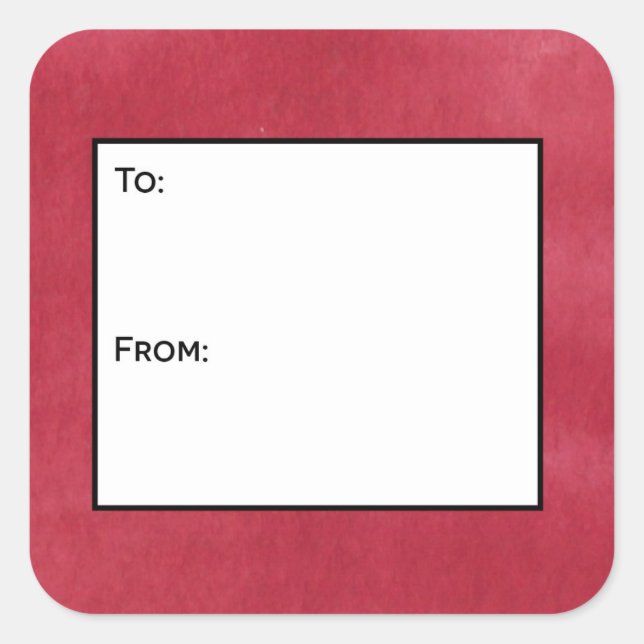 Stickers étiquette cadeau en verre rouge (Devant)