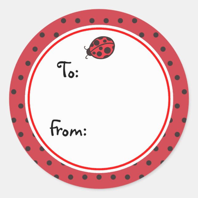 Stickers étiquette cadeau Ladybug (Devant)