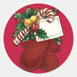 Stickers étiquette cadeau Red Mittens