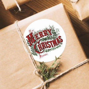 Stickers étiquette classique Joyeux Noël