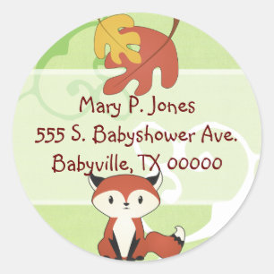 Stickers Étiquette de adresse Baby Fox
