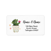 Stickers étiquette de adresse Cactus Polka Dot Jol