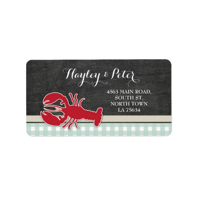 Stickers étiquette de adresse Mariage langouste Ho (Devant)