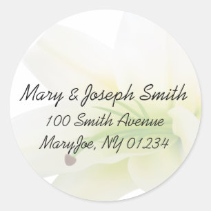 Stickers Étiquette de l'adresse Mariage Lily blanc