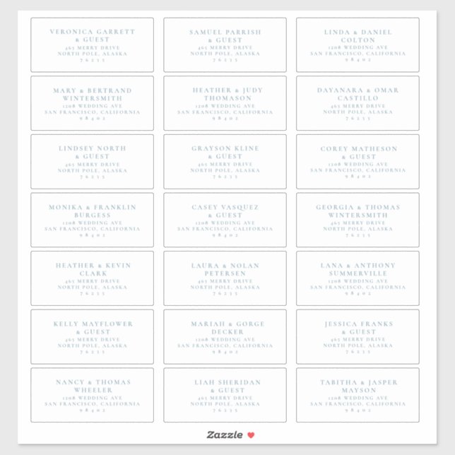 Stickers Étiquette de messagerie pour Mariages pré (Feuille)
