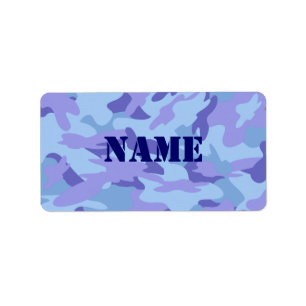 Stickers Étiquette de nom de camo bleu