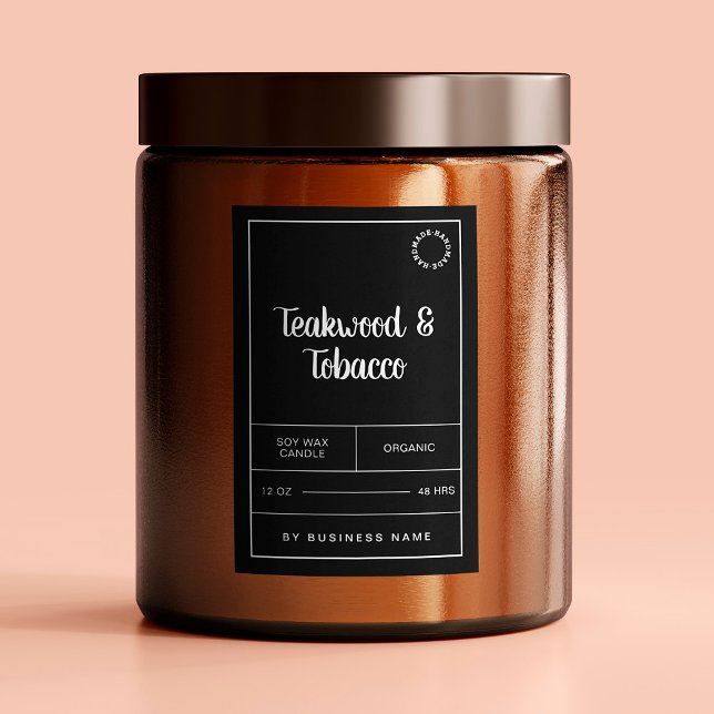 Stickers Étiquette de produits pour bougies noir e (Créateur téléchargé)