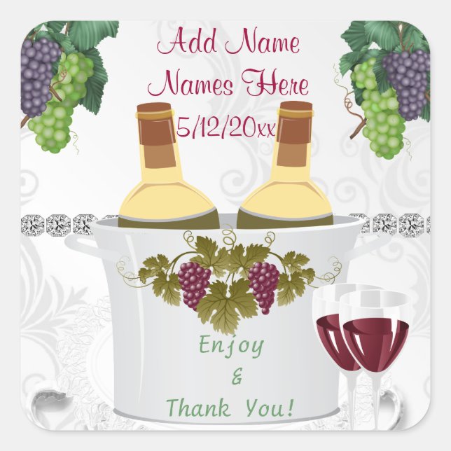 Stickers Étiquette de vin mariage pour FAVORS (Devant)