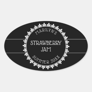 Stickers Étiquette en canne noir et blanc