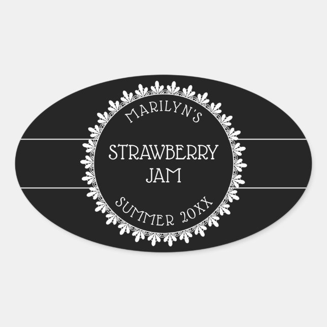 Stickers Étiquette en canne noir et blanc (Devant)