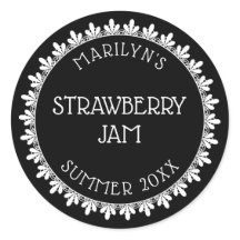 Stickers Étiquette en canne noir et blanc