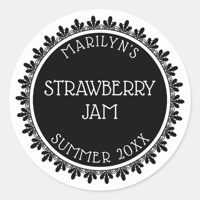 Stickers Étiquette en canne noir et blanc (Devant)