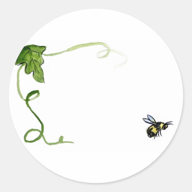 Stickers Étiquette miel abeille et vigne verte (Devant)