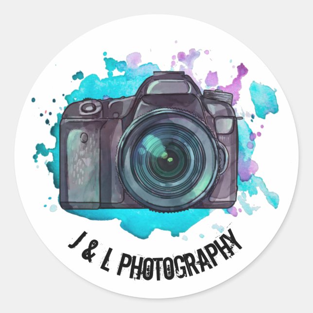 Stickers Étiquette Photographe Personnalisé (Devant)