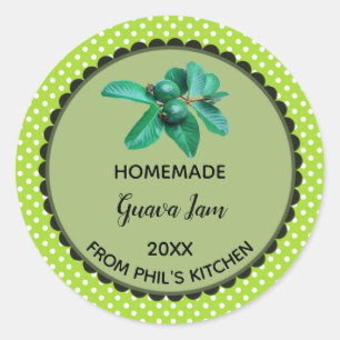 Stickers Étiquettes de goyaves à pois vert modifia