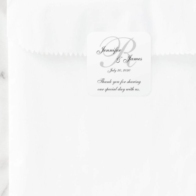 Stickers Étiquettes de Merci Monogram Mariage (Créateur téléchargé)