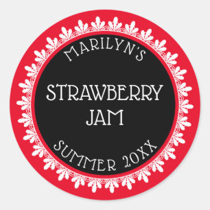 Stickers Étiquettes en canne rouge, noir et blanc