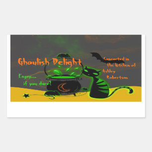 Stickers Étiquettes Ghoulish Green Halloween