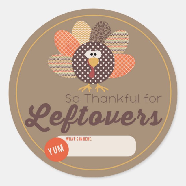 Stickers Étiquettes Thanksgiving Leftover (Devant)