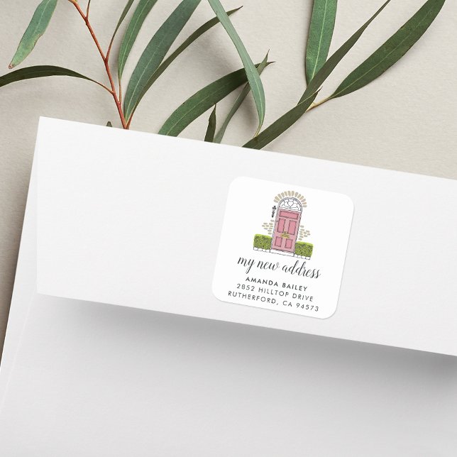 Stickers Faire-part de déplacement de porte rose (Créateur téléchargé)