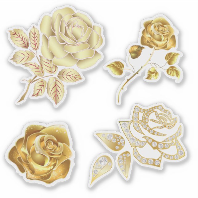 Stickers Faire-part de mariage Rose or élégant (Devant)