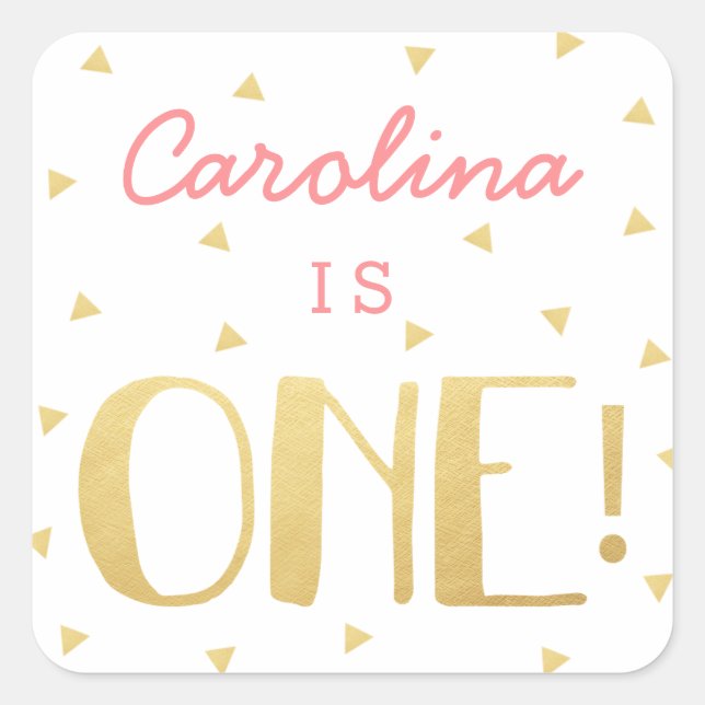 Stickers Faux Gold Foil Triangles 1er Anniversaire (Devant)