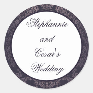 Stickers Favor 20 - 1,5" Profond pourpre Damask