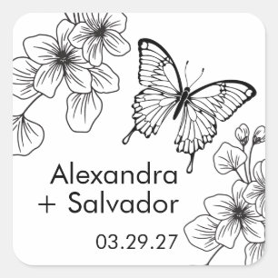 Stickers Favour Personnalisé Butterfly Garden