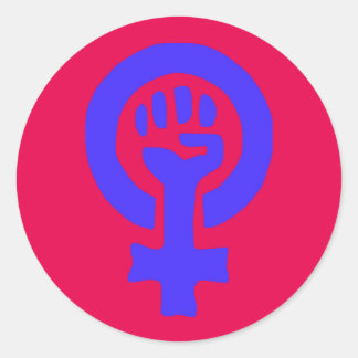 Stickers Feministe Gratuit Bleu Personnalisé 6 Pac