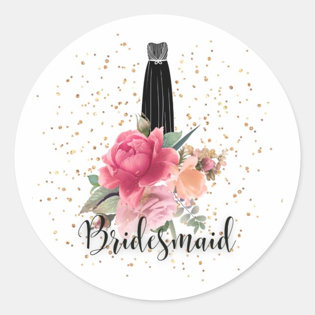 Stickers Femme De Passe Florale Avec Robe (Devant)