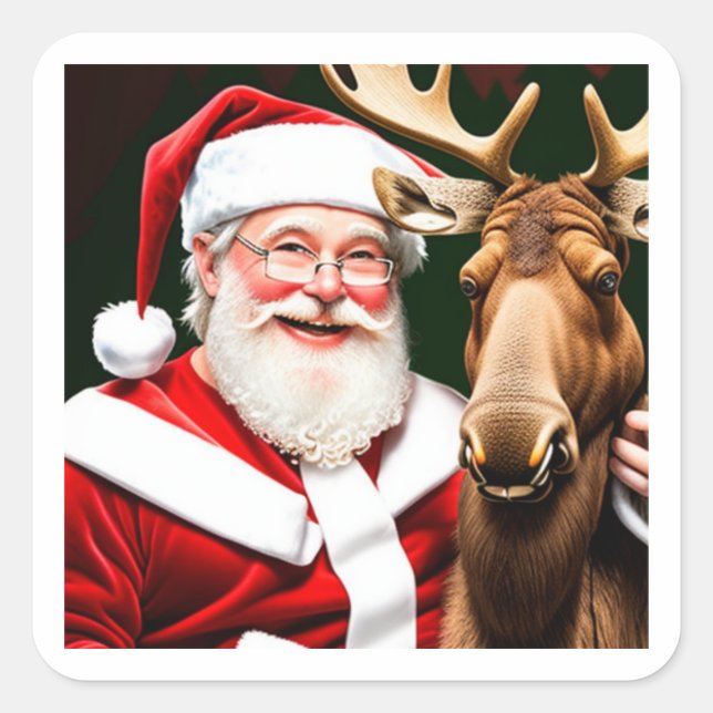 Stickers festifs : Santa Claus et Moose Magic (Devant)