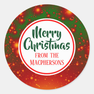 Stickers Festive Fractal Christmas (Cercle rouge)