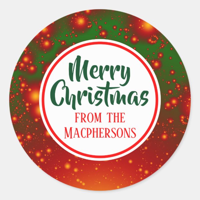 Stickers Festive Fractal Christmas (Cercle rouge) (Devant)