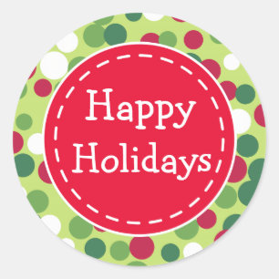 Stickers Festive Retro Christmas Dot Happy Holiday