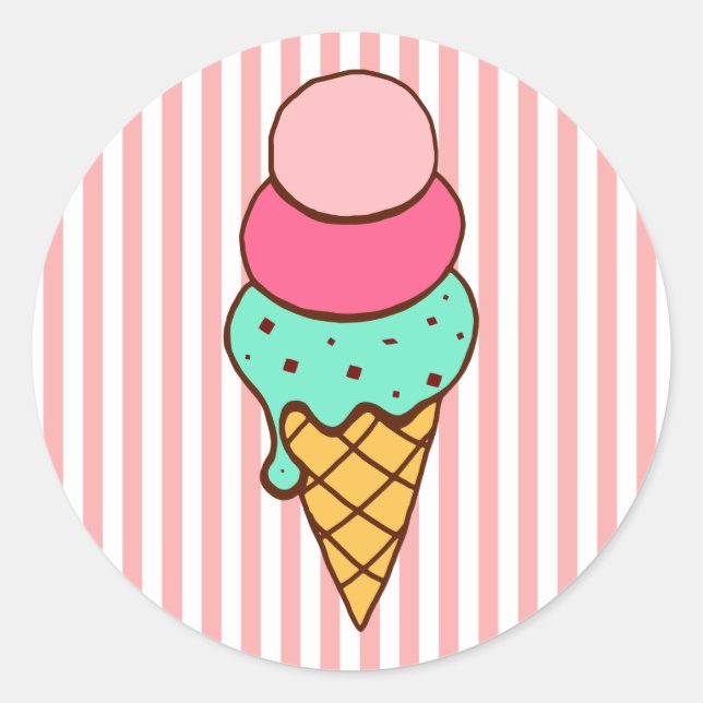 Stickers fête d'anniversaire de la Crème de glace (Devant)