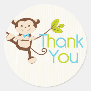 Stickers fête d'anniversaire de singe moderne mign