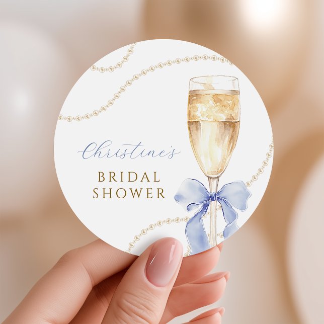 Stickers Fête des mariées bleu perles et Prosecco (Créateur téléchargé)