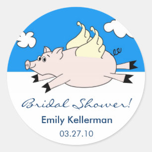 Stickers Fête des mariées de cochon volant