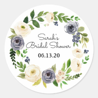 Stickers Fête des mariées Favoriser Floral Blue
