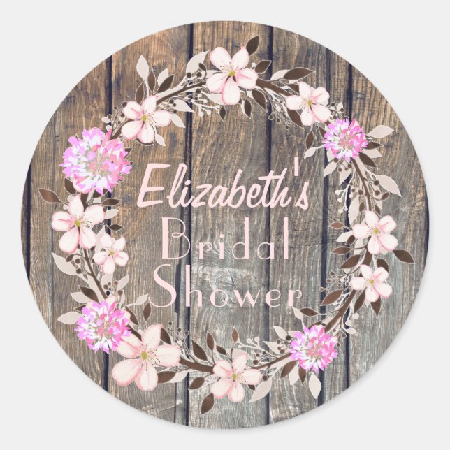 Stickers Fête des mariées florale rustique (Devant)