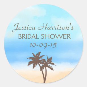 Stickers Fête des mariées Tropical Beach Palm Tree