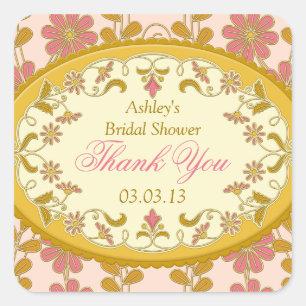 Stickers Fête des mariées Victorian Pink Gold Favo