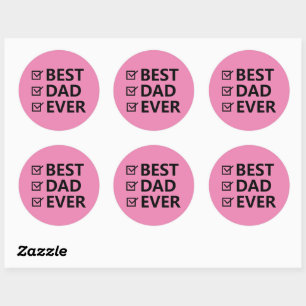 Stickers Fête des pères rose joyeuse