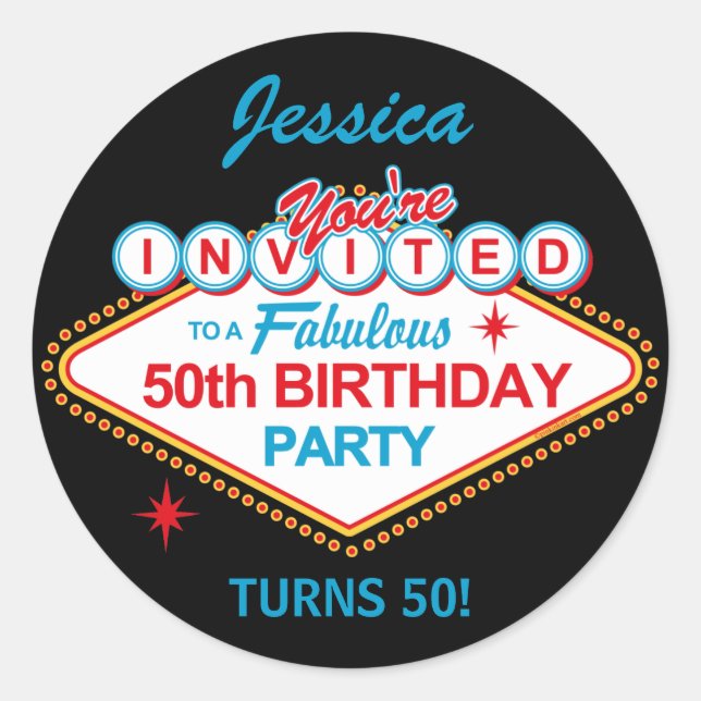 Stickers Fête du 50e anniversaire de Las Vegas (Devant)