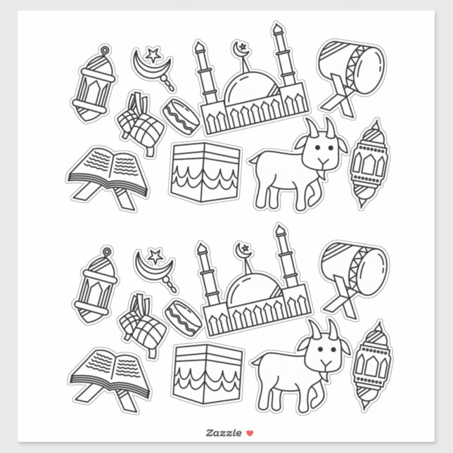 Stickers Fêtes Musulmanes de l'Aïd Ramadan (Feuille)
