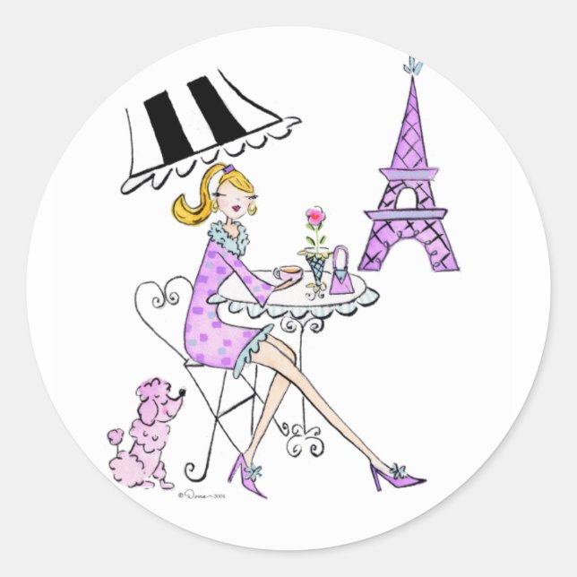 Stickers Fille Café Français (Devant)