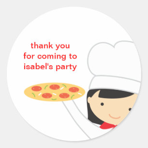 Stickers fille de la fête de la pizza