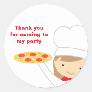 Stickers fille de la fête de la pizza